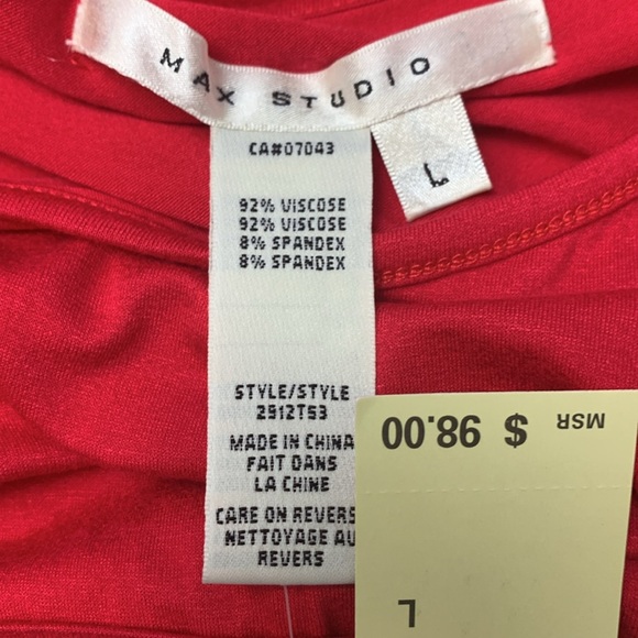 Max Studio NWT Red Summer Dress, Stretch Size L - Picture 9 of 9